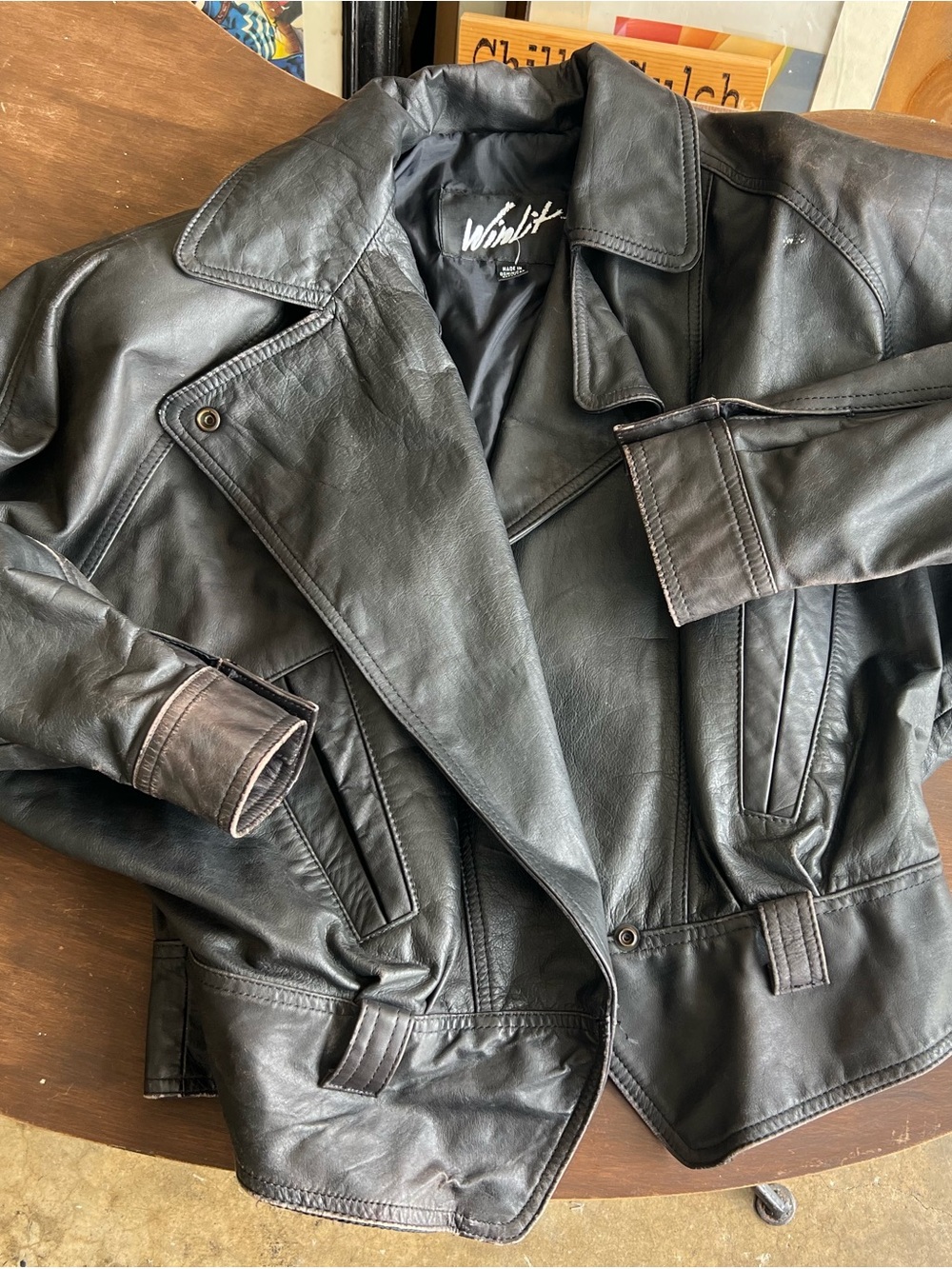 Winlit Dark Brown Women's Leather Bomber Jacket